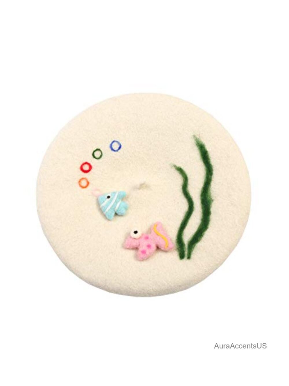 Handmade Wool Felt Cartoon Beret Hat for Women